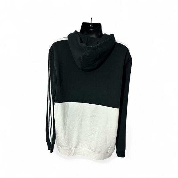Adidas Big Spellout Colorblock Black & White Pullover Hoodie Sweatshirt 2XL NWT - Picture 4 of 10